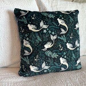 Two sided pillow with waves and mermaids